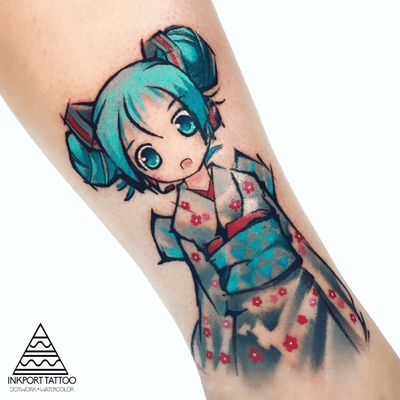 Watercolor hatsune miku art by inkport tattoo - @inkporttattoo #Москва #moscowtattoo #anime #москватату #tattooartist #акварельтату #moscow #watercolor #russia #usa #tattoomoscow #tattoo #россия #татуировка #watercolortattoo inkporttattoo #inkporttattoo #msk #татумастер #dotworktattoo #тату #watercolortattoos #abstract #abstracttattoo #europe moscow watercolortattoo USA Europe