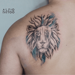 Design and tattoo by Alfio!!....#lion #leon #watercolor #lion #animaltattoo #tattoocolor