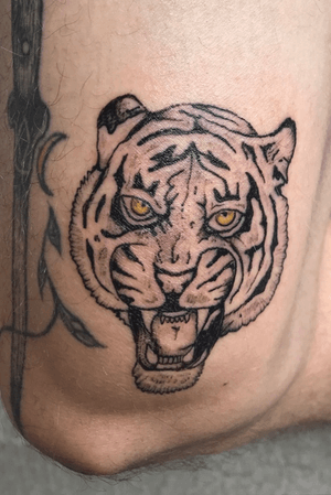 Tiger on my thigh
