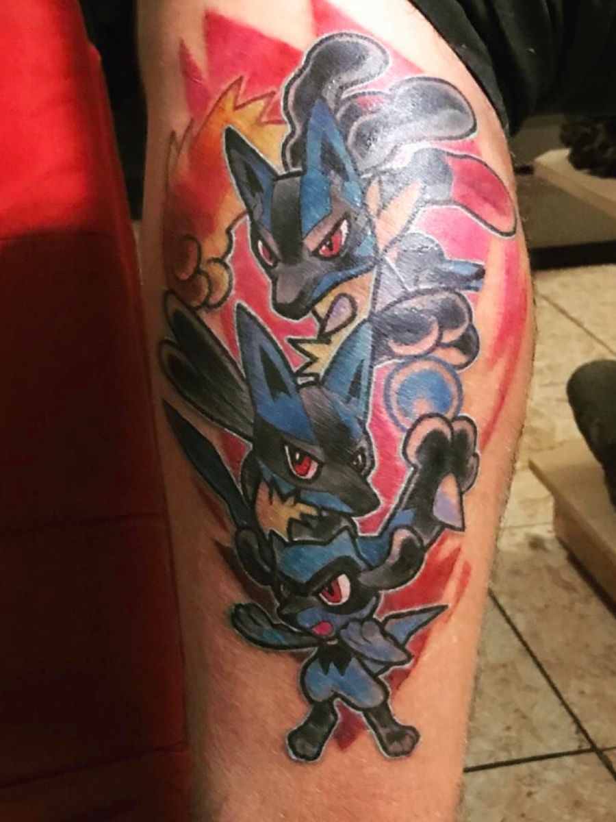 Tattoos Pokemon Riolu Tattoo uploaded by Ricardo Jara • Lucario Evolution Line #pokemon # ...