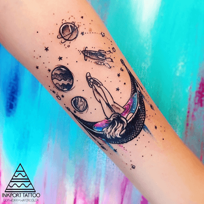 Watercolor space art by inkport tattoo - @inkporttattoo #Москва #moscowtattoo #space #москватату #tattooartist #акварельтату #moscow #watercolor #russia #usa #tattoomoscow #tattoo #россия #татуировка #watercolortattoo inkporttattoo #inkporttattoo #msk #татумастер #dotworktattoo #тату #watercolortattoos #abstract #abstracttattoo #europe moscow watercolortattoo USA Europe