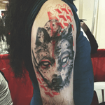 En la convencion de tatuadores de bogota , realice este lobo #lobo #blackworktattoo #kpo 