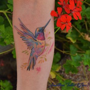 #watercolor #hummingbirdtattoo 