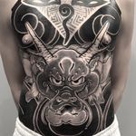 Tattoo by Lupo Horiokami #LupoHoriokami #blackandgrey #Japanese #illustrative #buddhist #buddhaeyes #unalome #dragon #smoke #chestpiece #sacredgeometry #tattoodomission #tattoodovision #tattoodo #tattoodoapp