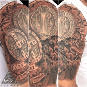 Tattoo by Lark Tattoo artist PeeWee.See more of PeeWee's work here: http://www.larktattoo.com/long-island-team-homepage/peewee/.. . . .#bng #bngtattoo #blackandgraytattoo #blackandgreytattoo #religious #religioustattoo #rosary #rosarytattoo #halfsleeve #halfsleevetattoo #letteringtattoo #crosstattoo #tattoo #tattoos #tat #tats #tatts #tatted #tattedup #tattoist #tattooed #inked #inkedup #ink #tattoooftheday #amazingink #bodyart #larktattoo #larktattoos #larktattoowestbury #westbury #longisland #NY #NewYork #usa #art