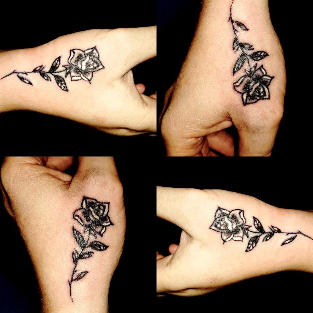 Buy Girl With Rose Matching Tattoo for Best Friend Fake Floral Online in  India  Etsy
