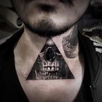 Tattoo by Josh Lin #JoshLin #blackandgrey #skull #realism #realistic #Hyperrealism #death #triangle #necktattoo #tattoodomission #tattoodovision #tattoodo #tattoodoapp