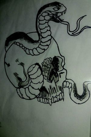 #skulltattoo #snake #snakeskull #snaketattoo  #snakeskulltattoo #drawing  