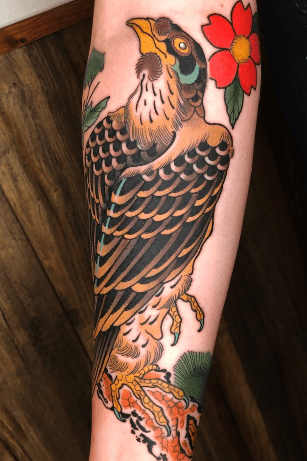 Watercolor Falcon Tattoo On Arm By Tymur