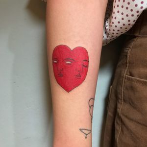 Tattoo by Mick Hee #mickhee #hearttattoos #heart #love #heartbreak #surreal #strange #portrait