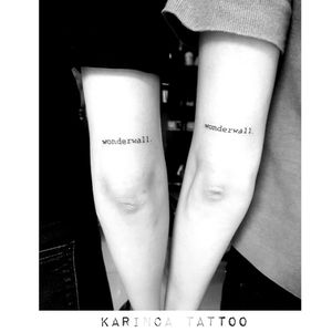 "Wonderwall" for sisters Instagram: @karincatattoo #karincatattoo #sisters #oasis #wonderwall #tattoos #tattoodesign #tattooartist #tattooer #tattoostudio #tattoolove #tattooart #tattoo #ink #tattooed #girl #woman #tattedup #inked #istanbul #dövme #couple #sistertattoo