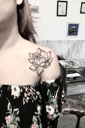 Lotus flower! Blackwork