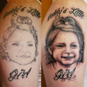 Before and After. #portrait #CoverUp #shannonbrownart #shannonbrowntattoos #westchesterpa #pennsylvania #LocalColorInk #localcolortattoo
