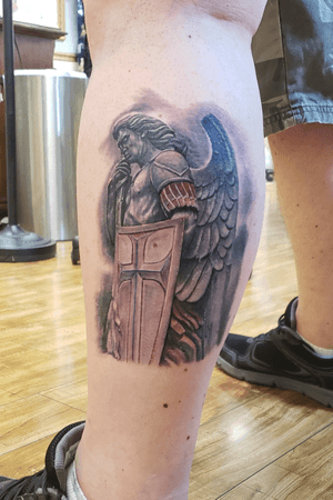 Saint Michael tattoo i did in the convention 