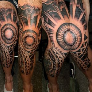 Polynesian maori and rays and clouds #PolynesianTattoos #polynesian #polynesiansun #clouding 