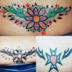 Cover up tattoo #CoverUpTattoos #tattoofixer #tattoofixed fixedtattoo #coveruptattoo #coverup #hippygirl #hippy #floraltattoo #flowerpower #freehandtattoo 