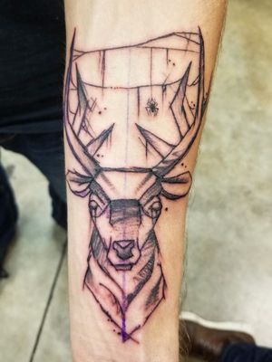 Sketch style deer. Not the artist, just the client.
