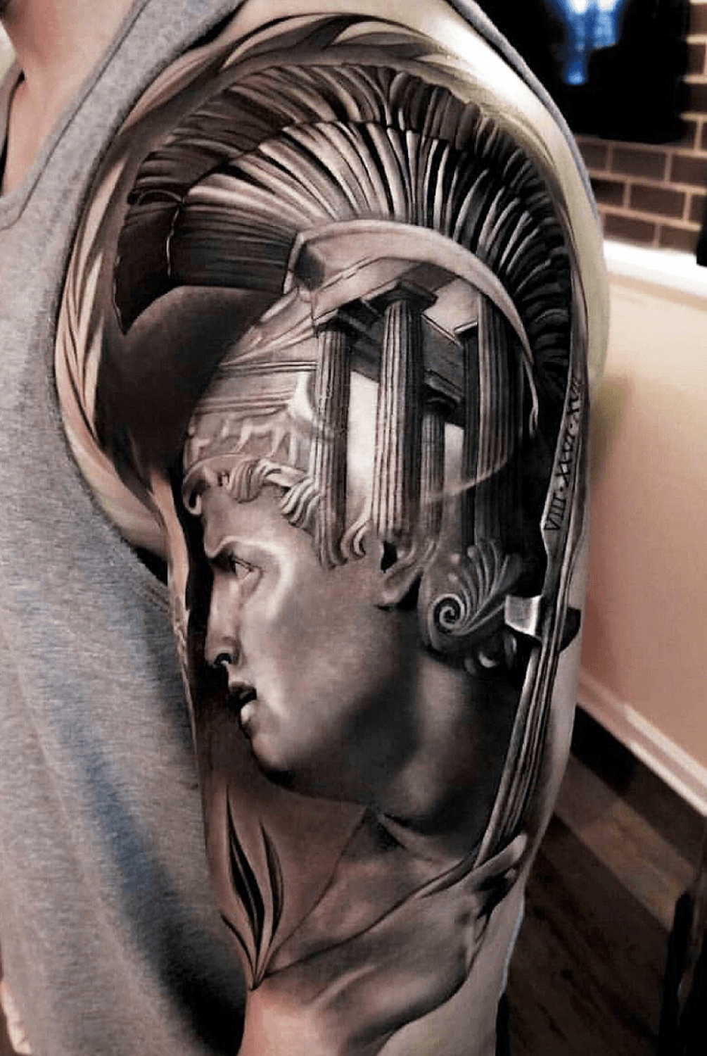 Achilles Helmet Tattoo