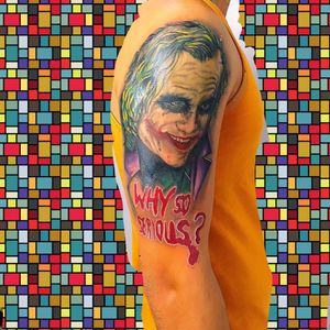 The Joker realistic tattoo WHY SO SERIOUS  