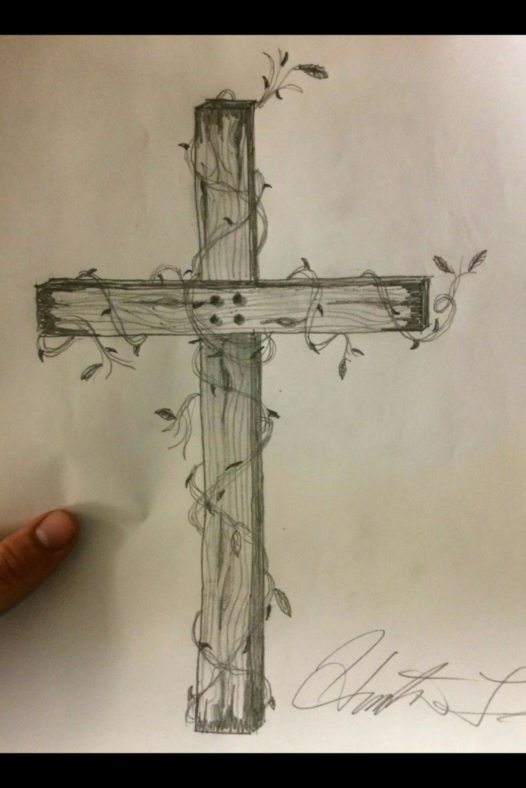 cross drawings in pencil