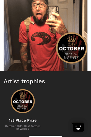 1st place best of 3rd week of October on tattooawards.com