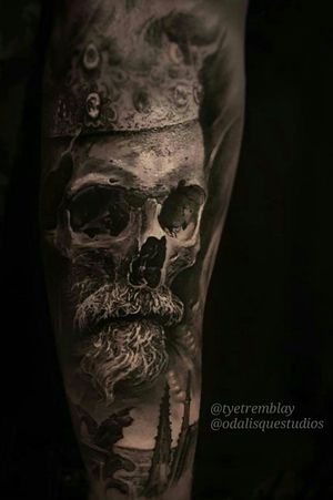 #skull #king #beard #gargoyle #blackandgrey #realism 
