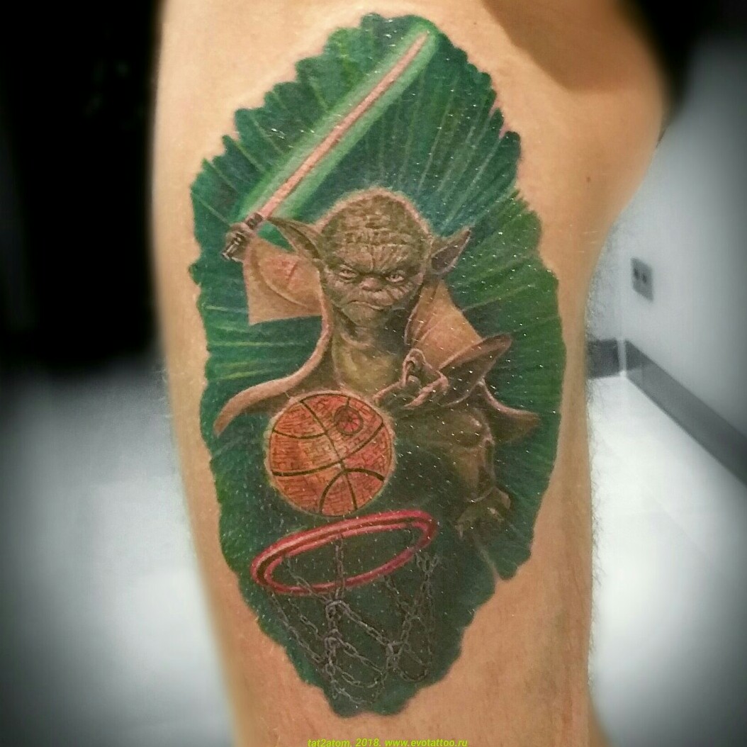 Tattoo uploaded by Вадим • Татуировка - мастер Йода. Работа премиум класса,выполнена по подготовленному макету мастером Вадимом, за 4 долгих сеанса сполной проработкой деталей и цветовых переходов. На фото 3