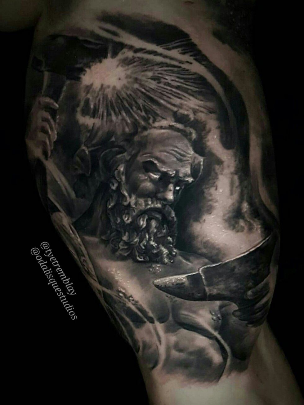 Tattoo uploaded by Odalisque Studios • #hephaestus #greekmythology # blacksmith #blackandgrey #realism • Tattoodo