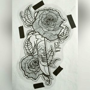 ✖Tattoo idea - Skull knife w/roses ✖Sketch by me ( available )▪ #tattoo #tattooidea #tattooaddict #skull #skulltattoo #knife #skullknife #knifetattoo #skullandroses #roses #rosestattoo #bnw #myart #mytattooidea ▪