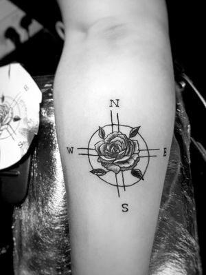 Rose in a compass