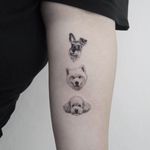 Tattoo by Youyeon #Youyeon #dogtattoos #dogtattoo #dog #animal #petportrait #mansbestfriend #realistic #realism #Hyperrealism #blackandgrey