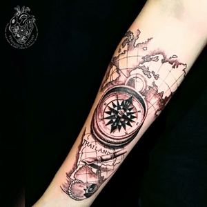 🇹🇭🌍 #world #compass #map #tattoos #Reminisce #Reminiscetattoo #bangkok #bangkoktattoo #thaitattoo #Thailand