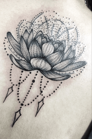Lotus flower #blackwork #dotwork #lotus 