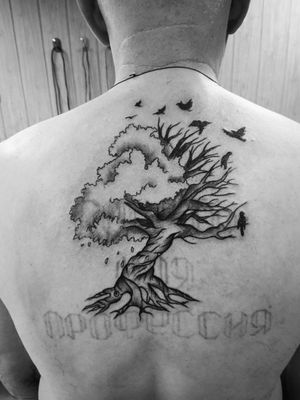 Cover-up, will add colors on the second session #shtoportattoo #tattedup #tattoo #tattooartist #tree #blacktattoo #graphictattoo #graphic #inkedup #inked #whipshading #dotwork #linework #ukraine #dnepr #dnipro