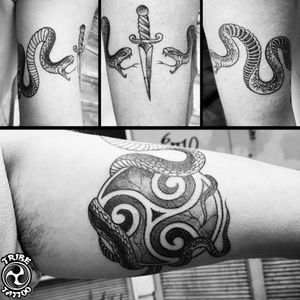 Triskel, snakes and dagger bracelet