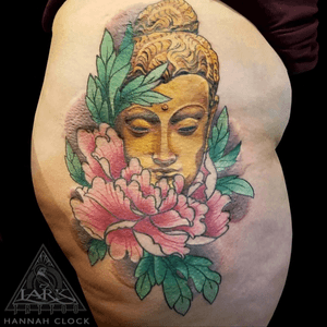 Tattoo by Lark Tattoo artist Hannah Clock.See more of Hannah's work: http://www.larktattoo.com/long-island-team-homepage/hannah-clock/.. . . .#Buddha #BuddhaTattoo #ColorTattoo #HipTattoo #GoldenBuddha #GoldenBuddhaTattoo #Peony #PeonyTattoo #LonIslandTattooArtist #LadyTattooers #FeminineTattoo #FemaleArtist #FemaleTattooArtist #FemaleTattooer #tattoo #tattoos #tat #tats #tatts #tatted #tattedup #tattoist #tattooed #inked #inkedup #ink #tattoooftheday #amazingink #bodyart #larktattoo #larktattoos #larktattoowestbury #westbury #longisland #NY #NewYork #usa #art