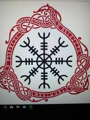 Helm of Awe with surrounding runic Design