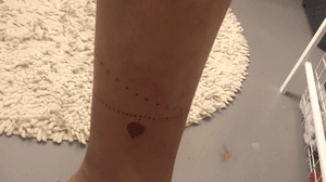 Ankle tattoo... #first #ankletattoo #heart #headtattoo 