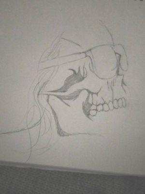 #oneofmydrawings #skull #shades #woman #art #notfinished #tobecontinued