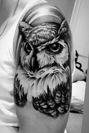 #owl #realistic #animaltattoo  #animal #beautyful #tattoo #shoulder