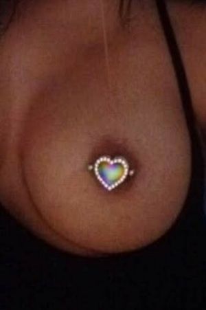 Heart nipple piercing
