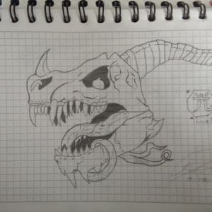 #skeletontattoo #dragontattoo  #sketch #boceto #dragon #aprentice 