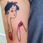 Tattoo by Paul Colli #PaulColli #besttattoos #best #color #illustrative #japanese #geisha #opion #portrait #ladyhead #minimal