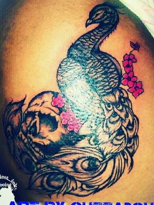 Peacock and skull tattoo #gutta2gunz