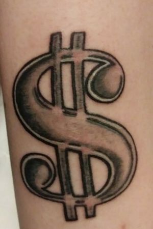 Dollar sign tattooMoneyBlack and grey