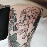 Tattoo by Mariana Oliveira #MarianaOliveira #besttattoos #best #linework #fineline #illustrative #horse #animal #blackandgrey