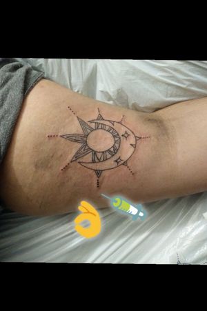 Sun and moon tattooArm tattoo