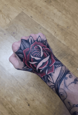 Custom Rose Designed and Tattooed by Blood Brother, Oliver (The Skeleton)