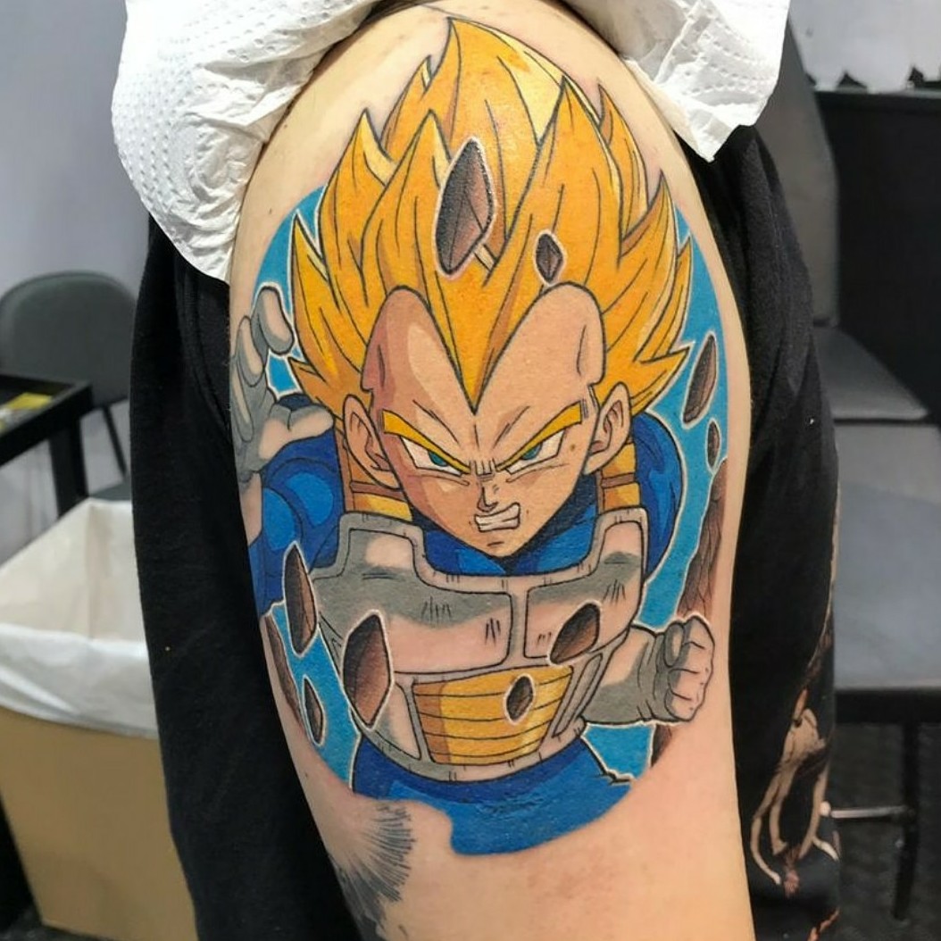 Tattoo uploaded by Statiktattoo • Vegeta majin #vegetatattoo #vegeta  #dragonballtattoo #colortattoo #blackandgrey #chiletattoo #chiletatuajes  #tatuajes #tattoo #black #ink • Tattoodo