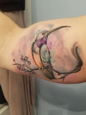 #bird #birdtattoo #tree #watercolor #hummingbird #grandma 
